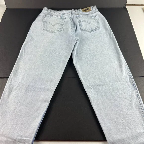 VTG 90s Levi's Silver Tab Jean Men 33x32 Baggy Blue Faded Cotton Denim Tag 33x34